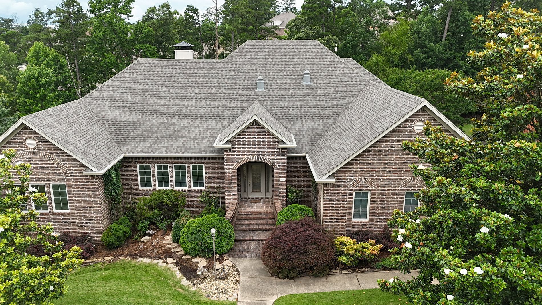Front of home after shingle replacement